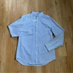 Old Navy Men’s Blue White Striped Button Down Classic Shirt Size Medium